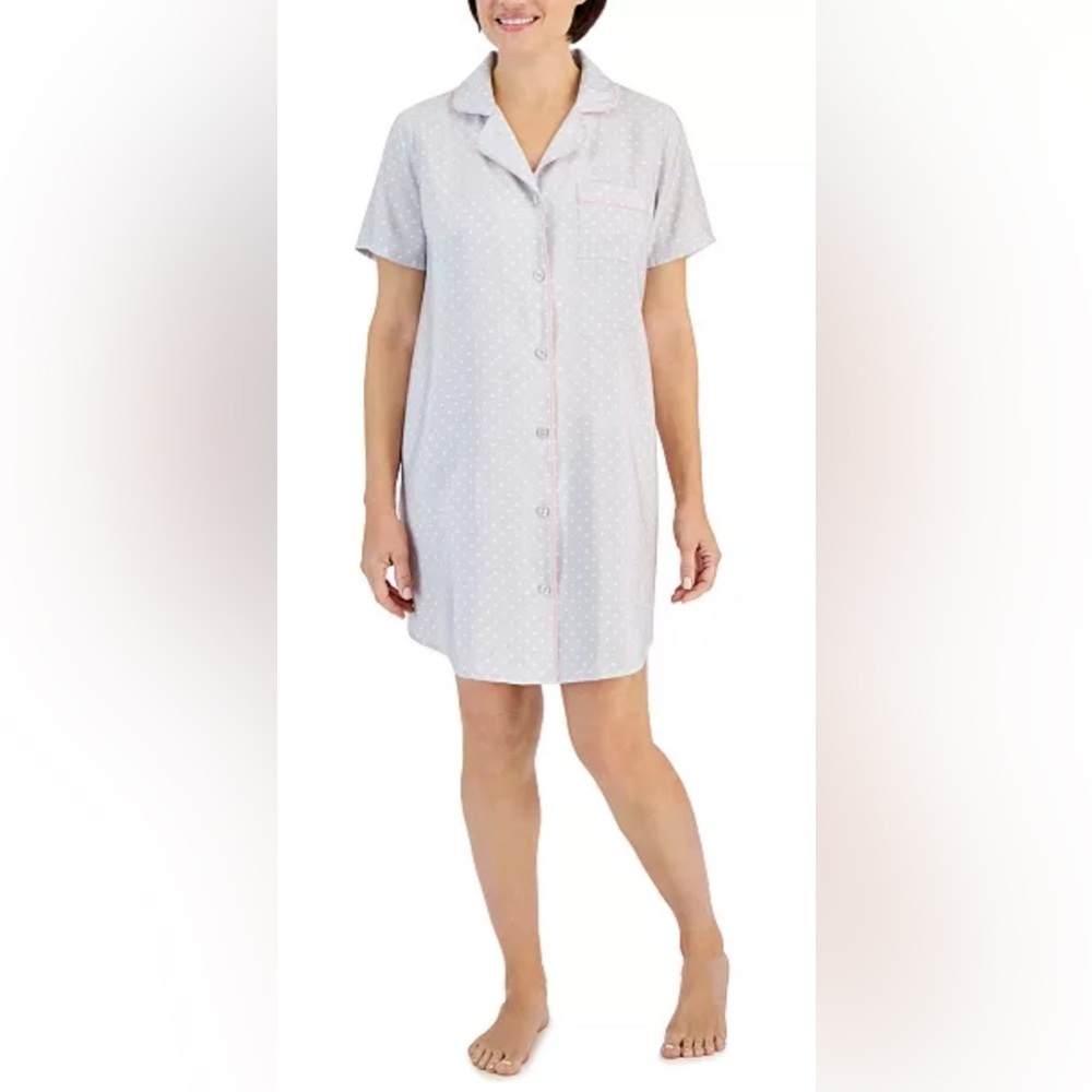 NWT Charter Club Size M Intimates Short-Sleeve Matte Satin Sleepshirt